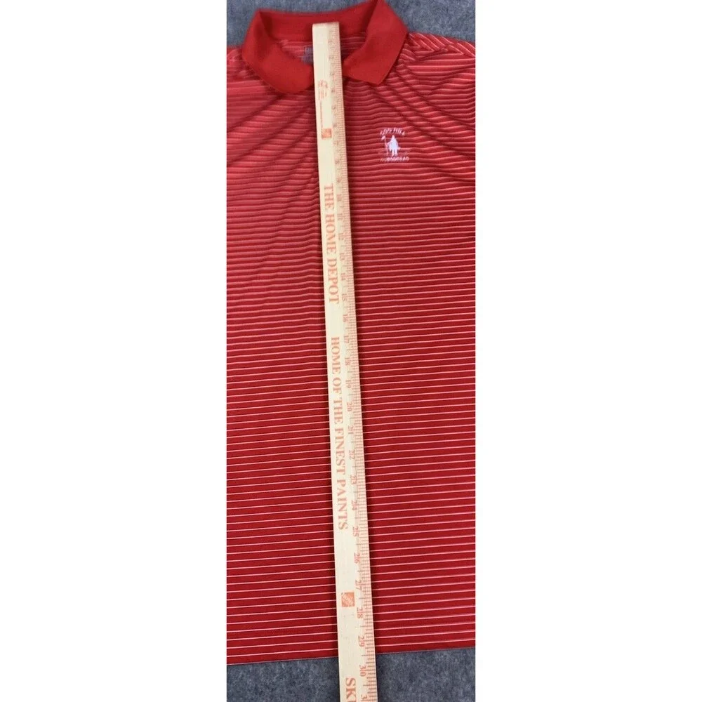Nike Golf Dri-Fit Men's Large Golf Polo Red Striped Tour Performance, Cog Hill